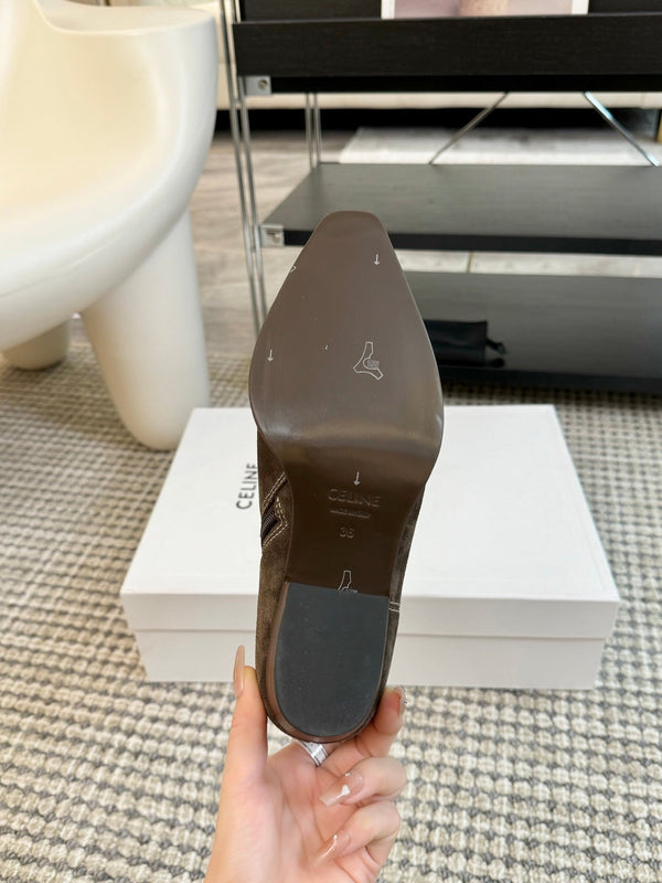 ANKLE BOOTS 45 MM IN MOCHA BROWN SUEDE