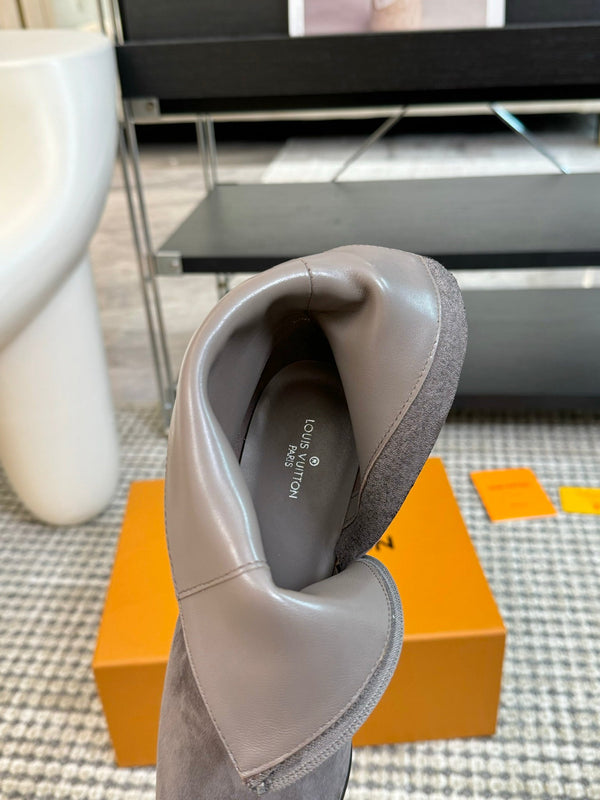 LV Ankle Boots 60mm Gray Suede