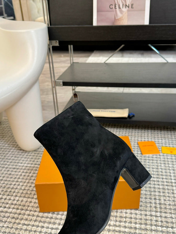 LV Ankle Boots 60mm Black Suede