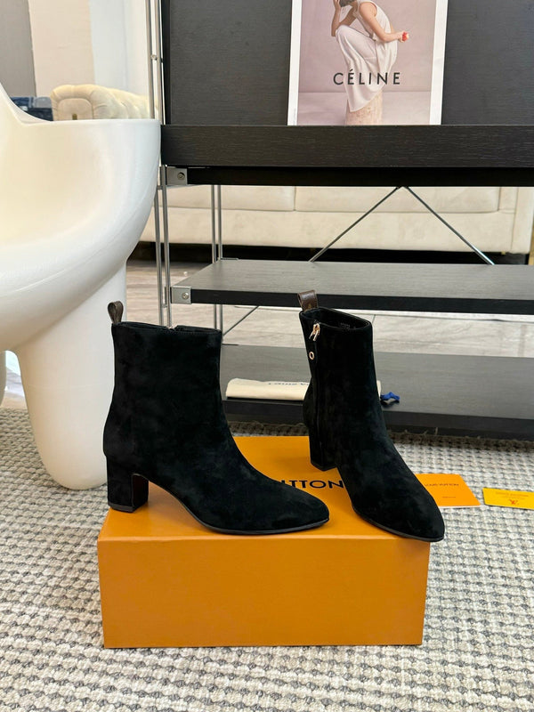 LV Ankle Boots 60mm Black Suede