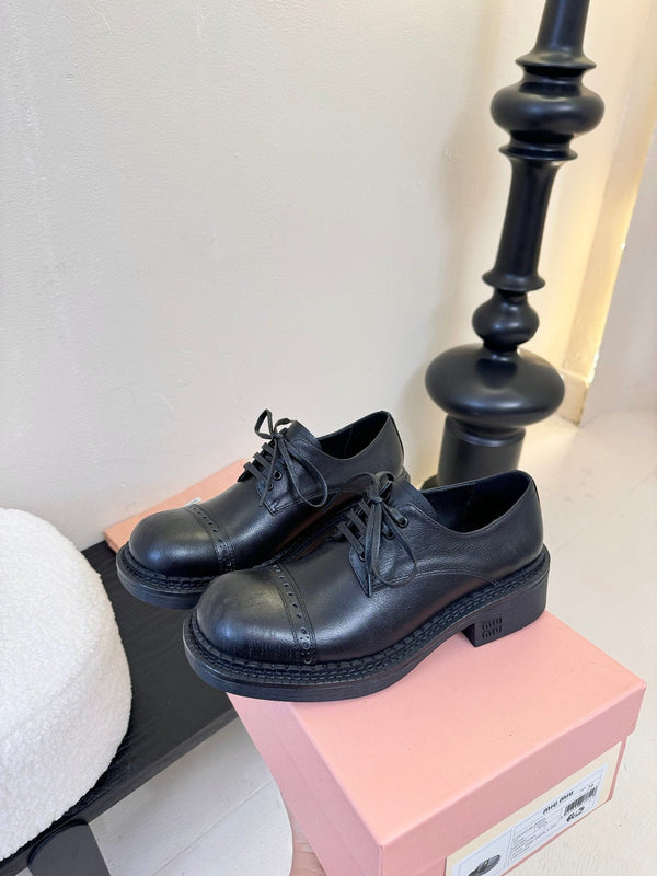 Miu 25C Chunky Oxfords Nero Pelle 235811
