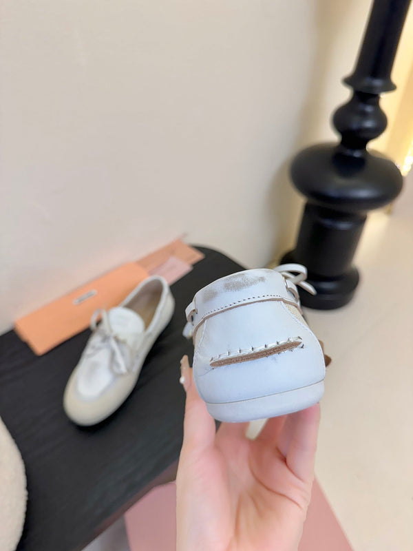 Miu 25C Loafers White Leather 235816