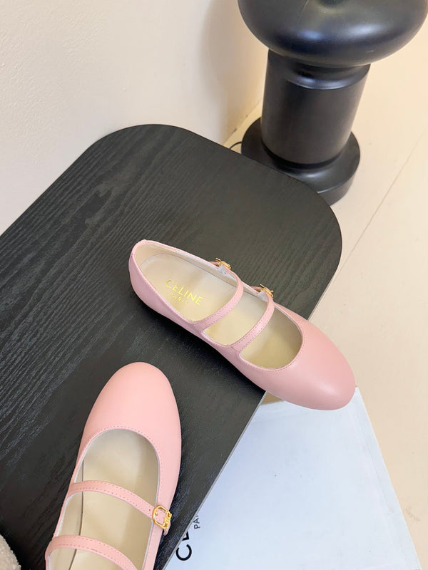 CL Les Ballerines Double Strap Ballerina In Light Pink Lambskin 325024