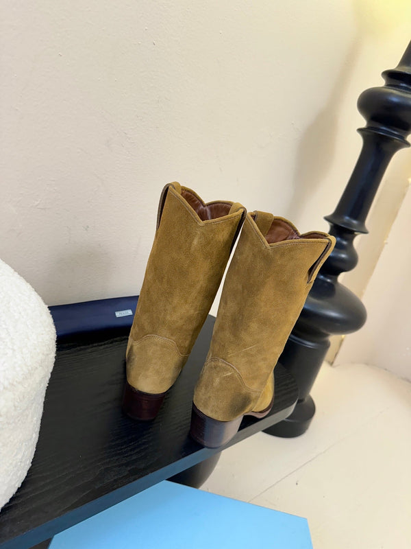 Stivaletti bassi PRA in camoscio marrone nero 478572