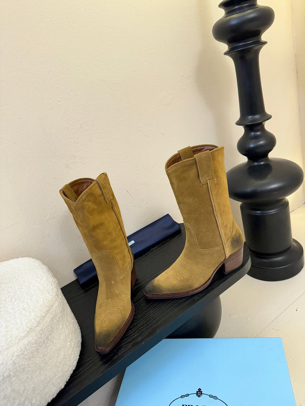 Stivaletti bassi PRA in camoscio marrone nero 478572