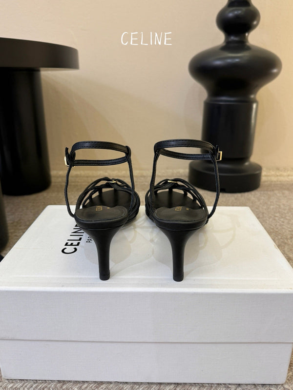 CL Triomphe Sandal 6.5cm Black Lambskin 835889