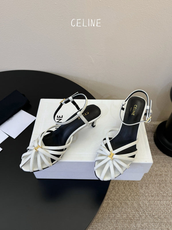 CL Triomphe Sandal 6.5cm White Lambskin 835890