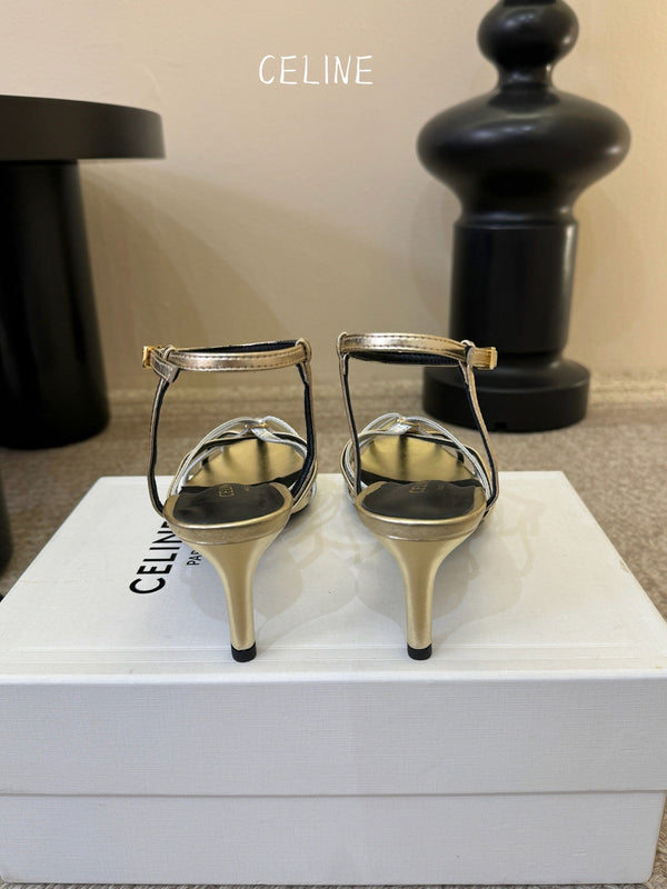 CL Triomphe Sandal 6.5cm Sliver Laminated Lambskin 835895