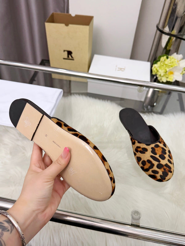 The Row Sleeper Two Slippers Leopard Suede 707569