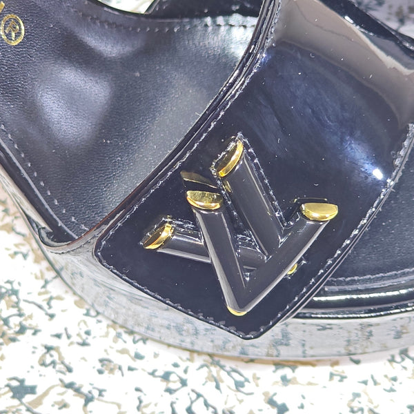 LV Shake Platform Sandal 110mm Black Patent Leather 456141