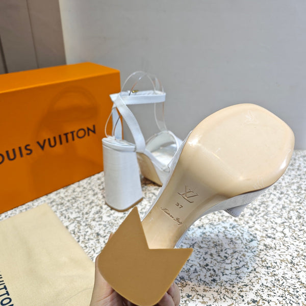 LV Shake Platform Sandal 110mm White Patent calf leather 456143