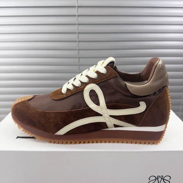 BALLET RUNNER 2.0 IN CHOCOLATE BROWN SUEDE AND LYCRA FABRIC