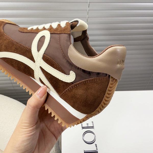 BALLET RUNNER 2.0 IN CHOCOLATE BROWN SUEDE AND LYCRA FABRIC