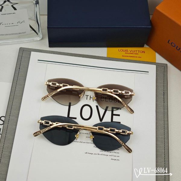 OCCHIALI DA SOLE CAT EYE CON CATENA 68064 IN METALLO