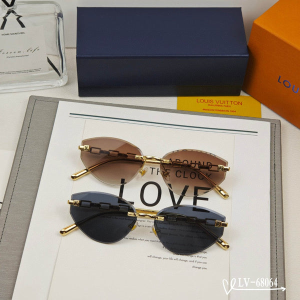 OCCHIALI DA SOLE CAT EYE CON CATENA 68064 IN METALLO