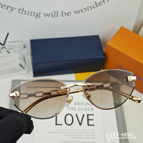 OCCHIALI DA SOLE CAT EYE CON CATENA 68064 IN METALLO