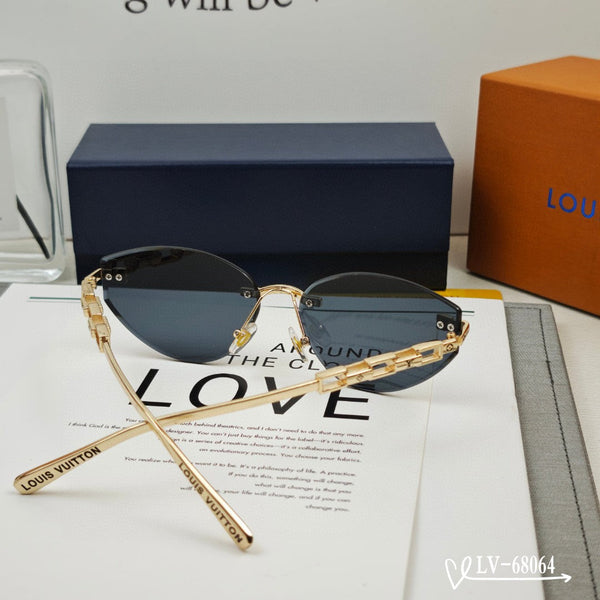 OCCHIALI DA SOLE CAT EYE CON CATENA 68064 IN METALLO