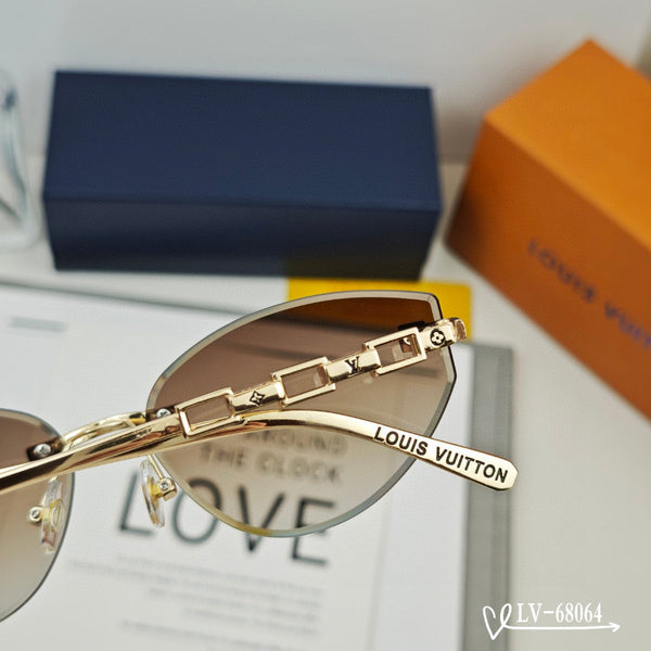 OCCHIALI DA SOLE CAT EYE CON CATENA 68064 IN METALLO