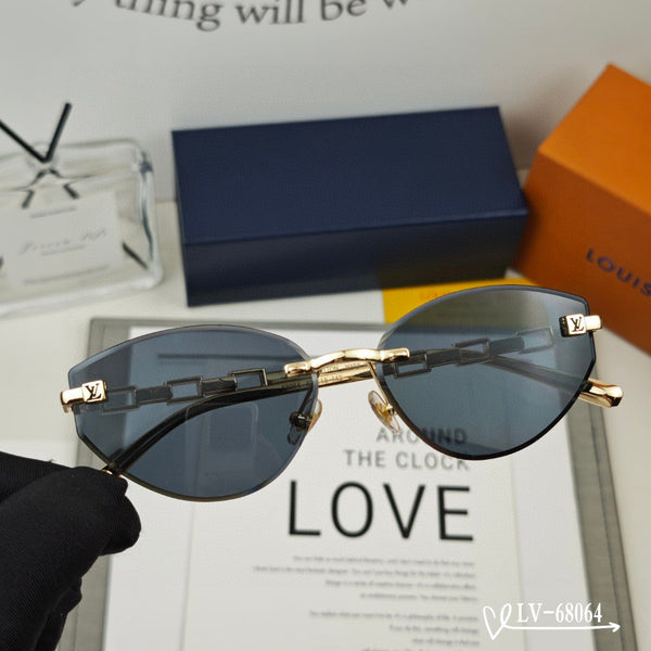 OCCHIALI DA SOLE CAT EYE CON CATENA 68064 IN METALLO