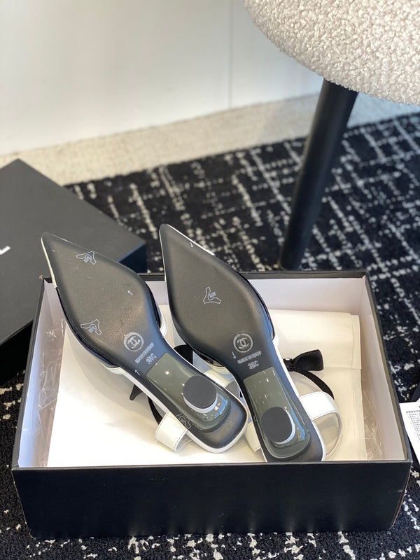 slingbacks 45 black white patent calfskin