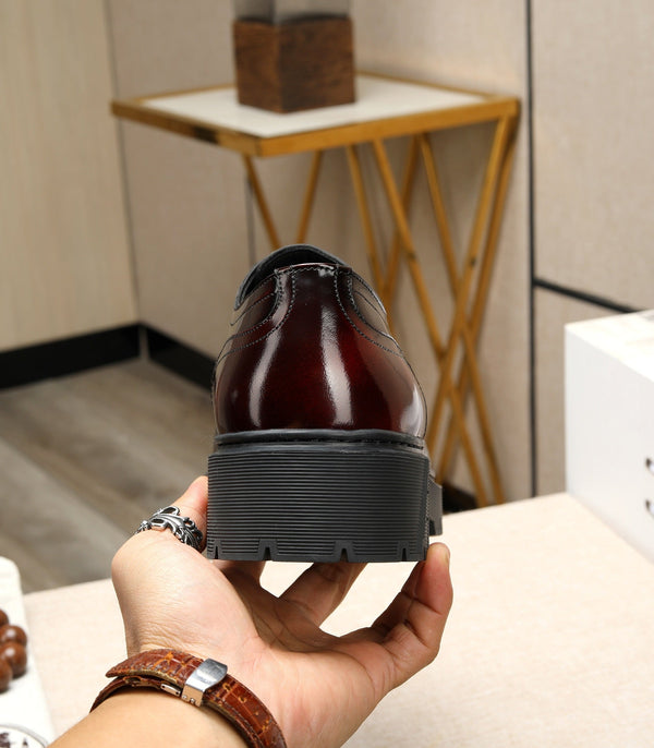 HM Men's Derby Shoes Black Mix Red Calfskin 731290