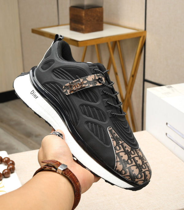 CD RUNNER SNEAKER BLACK AND DUSTY ROSE CALFSKIN