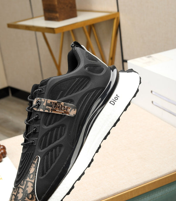 CD RUNNER SNEAKER BLACK AND DUSTY ROSE CALFSKIN