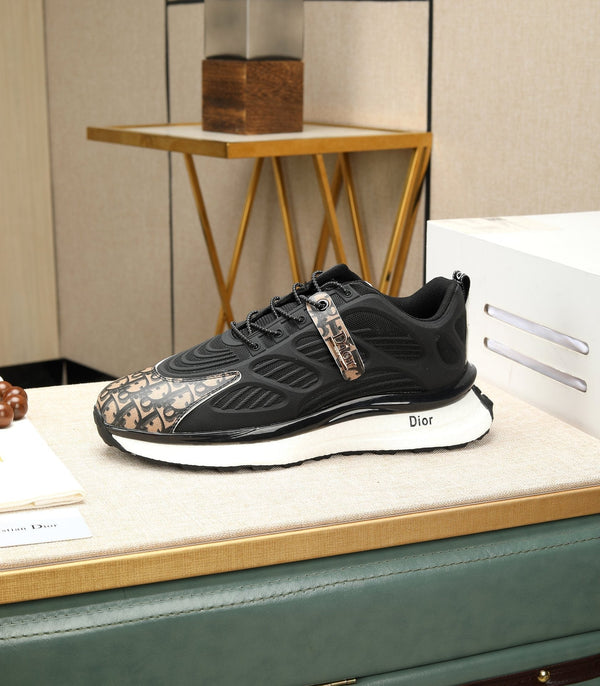 CD RUNNER SNEAKER BLACK AND DUSTY ROSE CALFSKIN