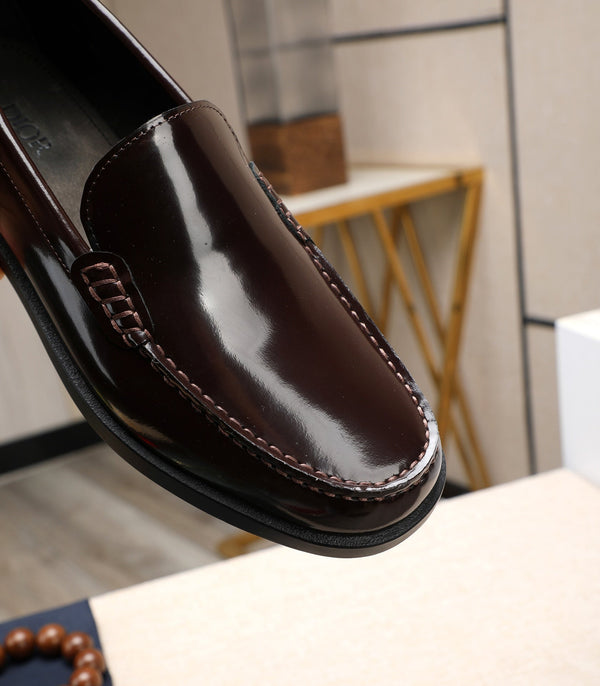 CD RETRO SEWED LOAFER WINE POLISHED CALFSKIN