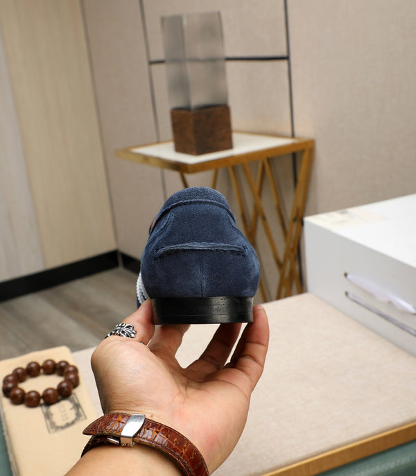 GG x Adidas Men's Jordaan Loafer Blue Suede 456611