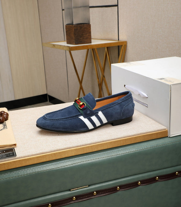 GG x Adidas Men's Jordaan Loafer Blue Suede 456611