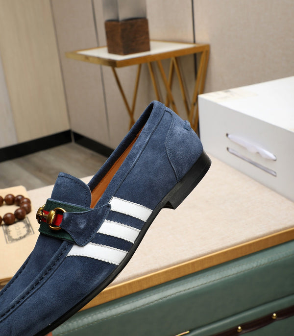 GG x Adidas Men's Jordaan Loafer Blue Suede 456611