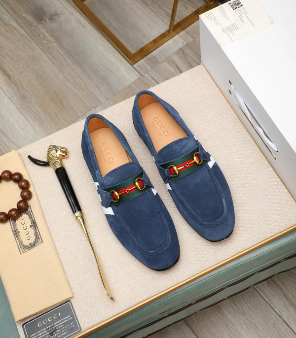 GG x Adidas Men's Jordaan Loafer Blue Suede 456611