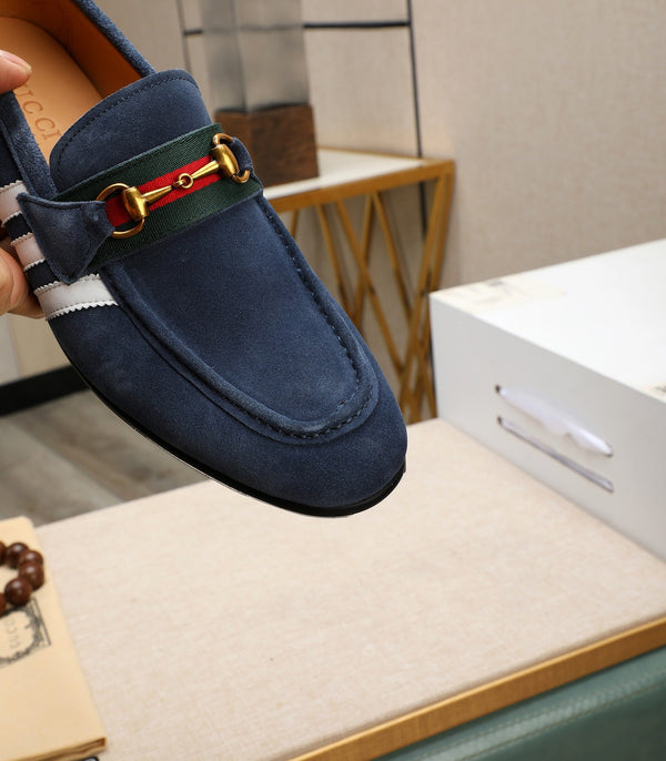 GG x Adidas Men's Jordaan Loafer Blue Suede 456611