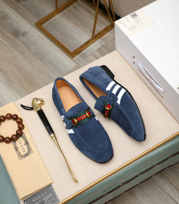 GG x Adidas Men's Jordaan Loafer Blue Suede 456611