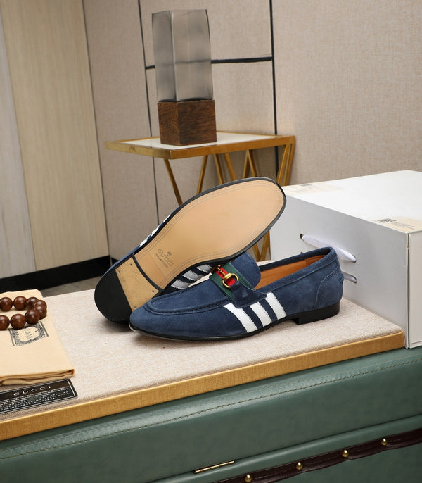 GG x Adidas Men's Jordaan Loafer Blue Suede 456611