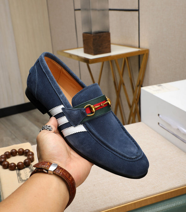 GG x Adidas Men's Jordaan Loafer Blue Suede 456611