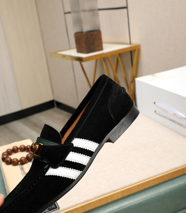 GG x Adidas Men's Jordaan Loafer Black Suede 456612