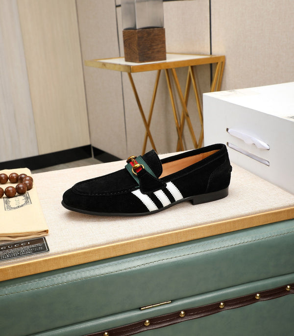 GG x Adidas Men's Jordaan Loafer Black Suede 456612