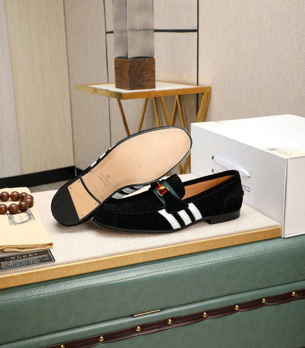 GG x Adidas Men's Jordaan Loafer Black Suede 456612