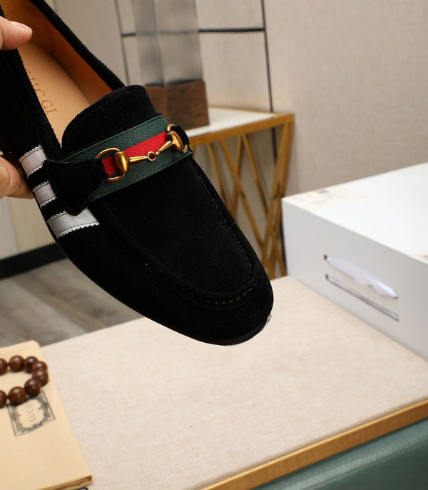 GG x Adidas Men's Jordaan Loafer Black Suede 456612