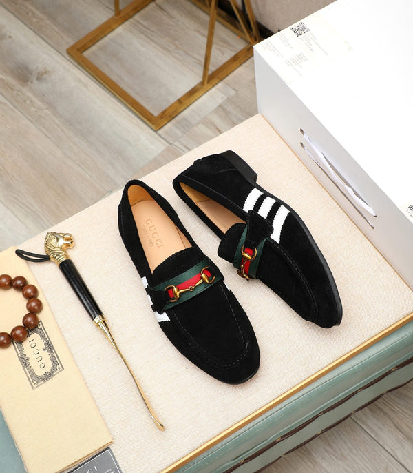 GG x Adidas Men's Jordaan Loafer Black Suede 456612