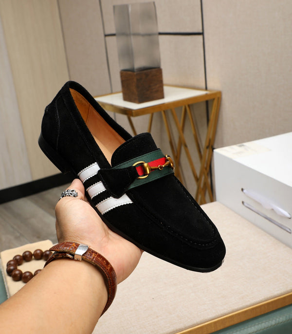 GG x Adidas Men's Jordaan Loafer Black Suede 456612