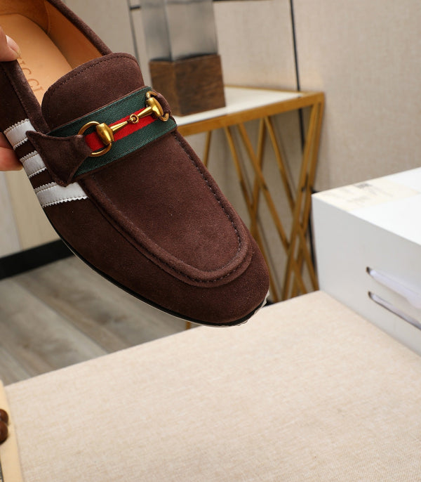 GG x Adidas Men's Jordaan Loafer Brown Suede 456613