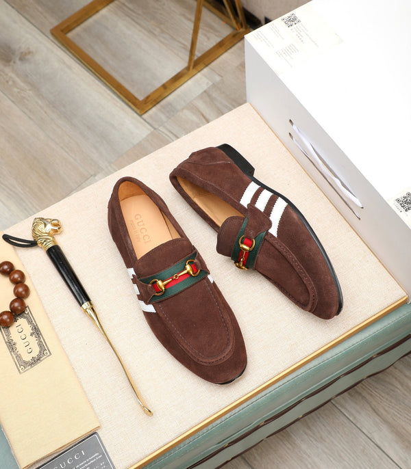 GG x Adidas Men's Jordaan Loafer Brown Suede 456613