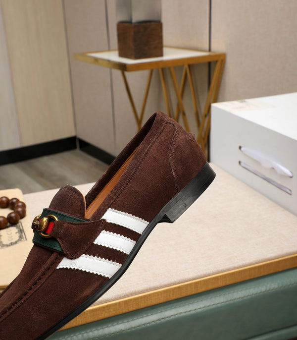 GG x Adidas Men's Jordaan Loafer Brown Suede 456613