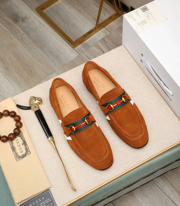 GG x Adidas Men's Jordaan Loafer Light Brown Suede 456614