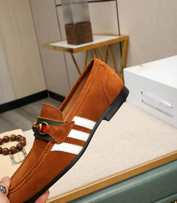 GG x Adidas Men's Jordaan Loafer Light Brown Suede 456614