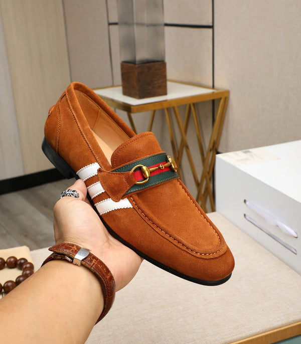 GG x Adidas Men's Jordaan Loafer Light Brown Suede 456614