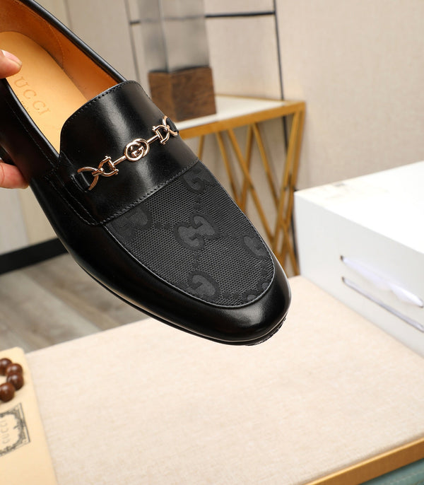 GG Men's Loafer Black Cowhide Canvas 526011